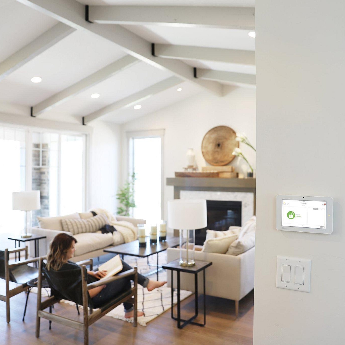 Qolsys smart home living room