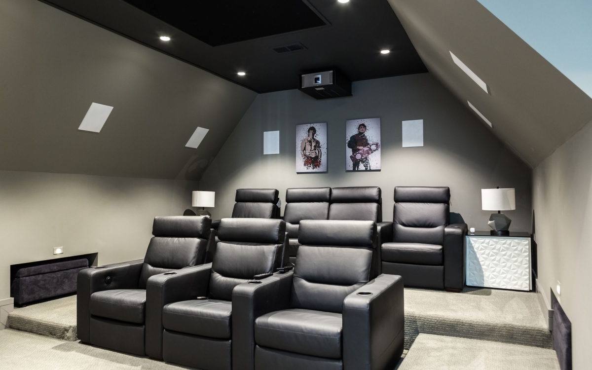 Home theater black seats