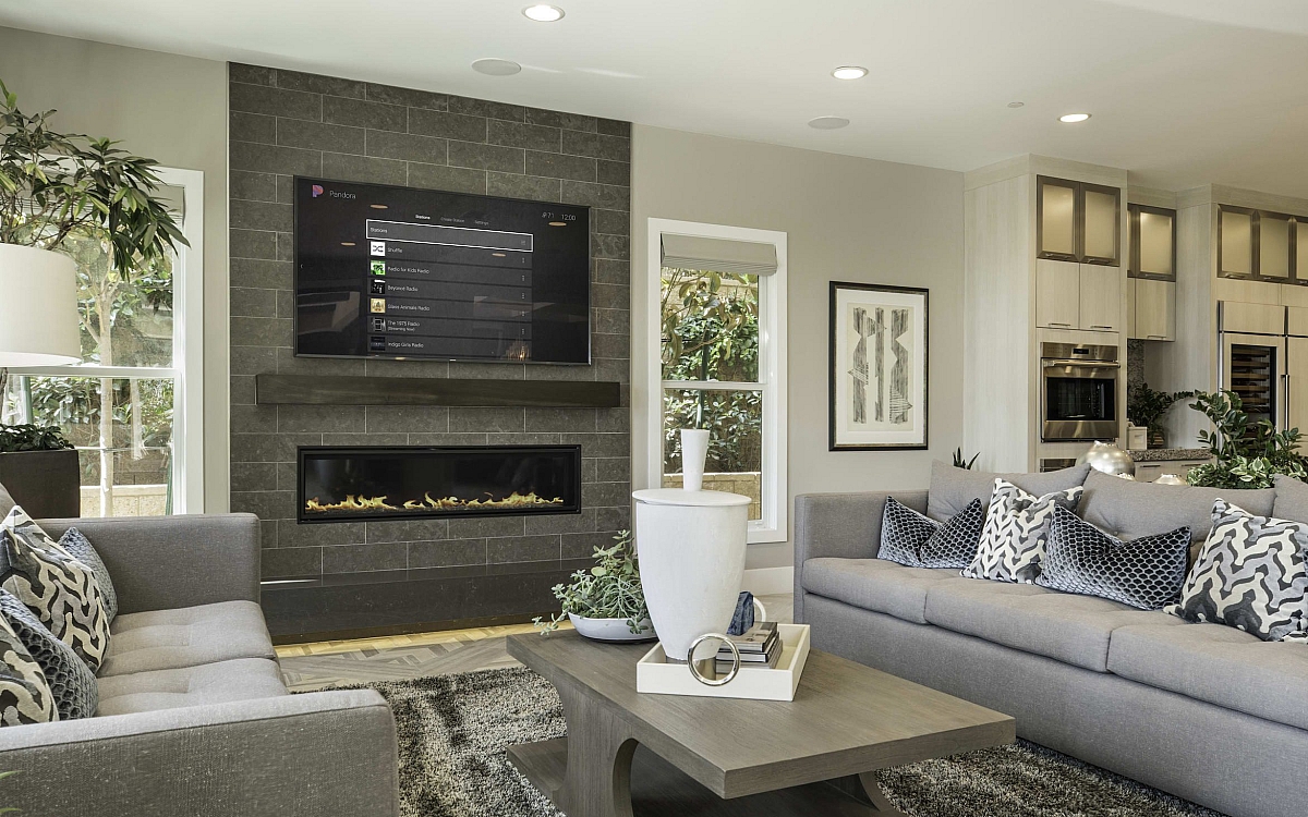 Smart home living room tv